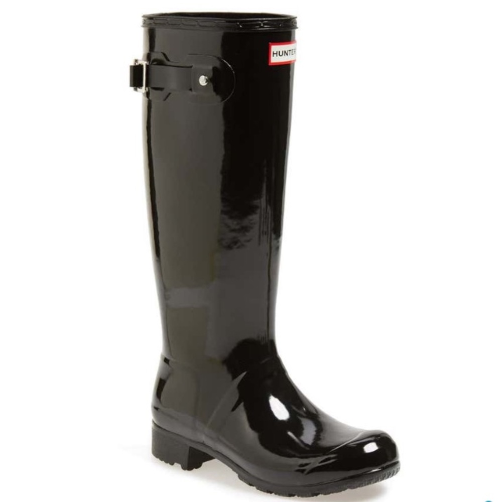 Hunter Rain Boots Black Original Glossy